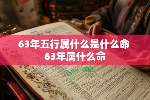 63年五行属什么是什么命 63年属什么命