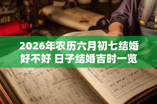 2026年农历六月初七结婚好不好 日子结婚吉时一览