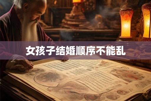 女孩子结婚顺序不能乱