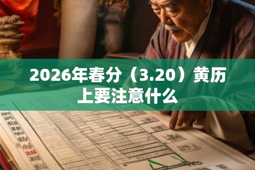 2026年春分（3.20）黄历上要注意什么