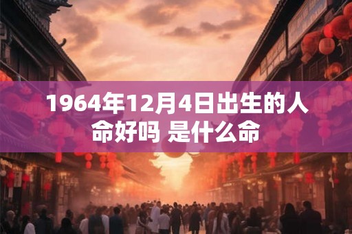 1964年12月4日出生的人命好吗 是什么命