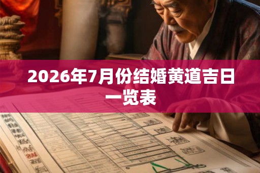 2026年7月份结婚黄道吉日一览表