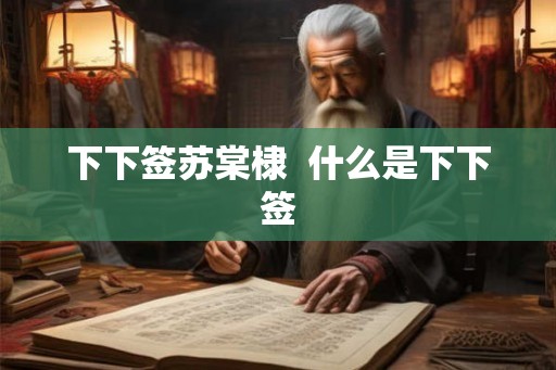 下下签苏棠棣  什么是下下签