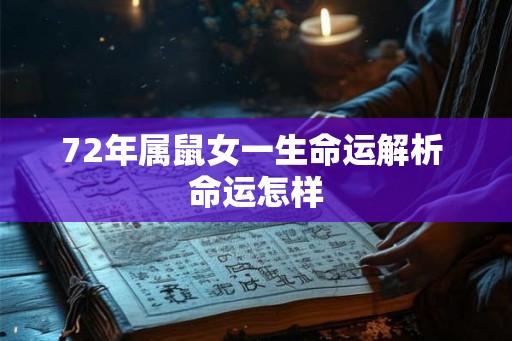 72年属鼠女一生命运解析 命运怎样