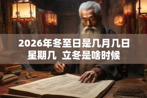 2026年冬至日是几月几日星期几 立冬是啥时候 2026年冬至日是几月几日星期几 立冬是啥时候