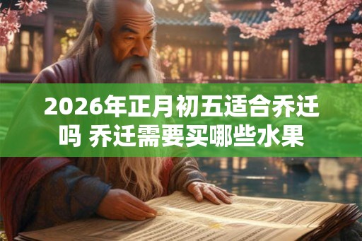 2026年正月初五适合乔迁吗 乔迁需要买哪些水果