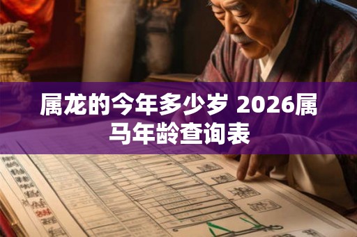 属龙的今年多少岁 2026属马年龄查询表