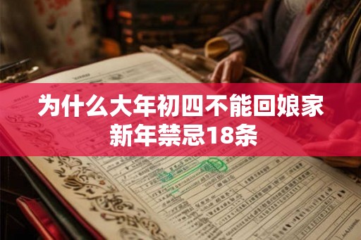 为什么大年初四不能回娘家 新年禁忌18条