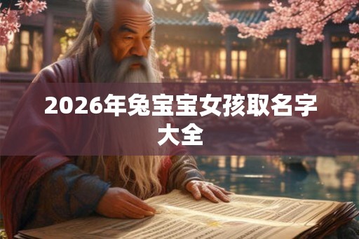 2026年兔宝宝女孩取名字大全