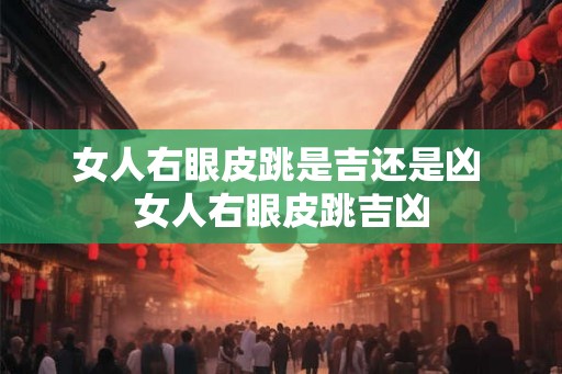 女人右眼皮跳是吉还是凶 女人右眼皮跳吉凶