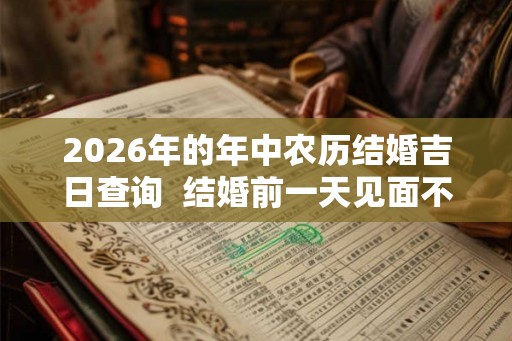 2026年的年中农历结婚吉日查询  结婚前一天见面不吉利