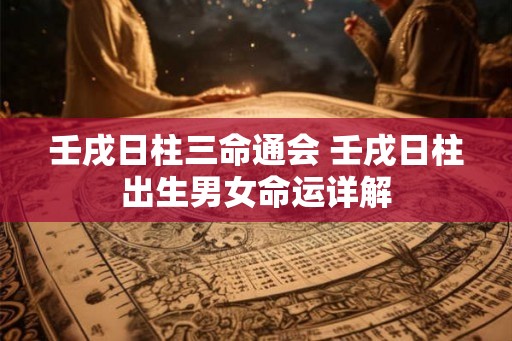 壬戌日柱三命通会 壬戌日柱出生男女命运详解