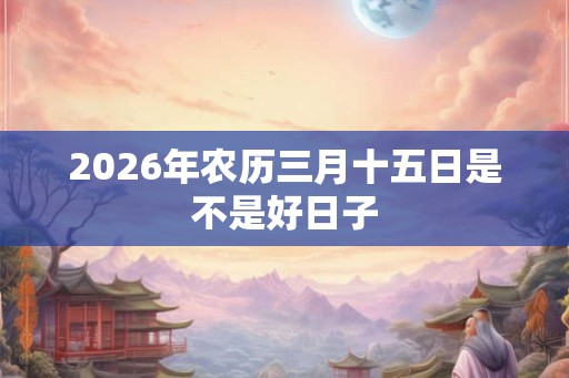2026年农历三月十五日是不是好日子