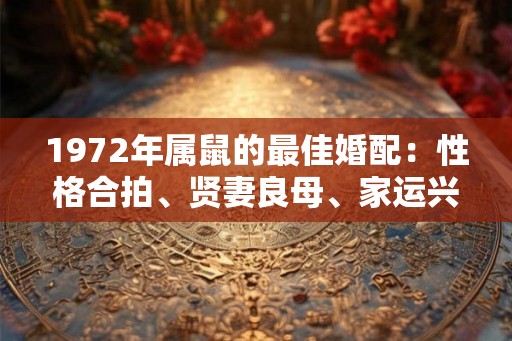 1972年属鼠的最佳婚配:性格合拍、贤妻良母、家运兴旺 1972年属鼠的最佳婚配:性格合拍、贤妻良母、家运兴旺