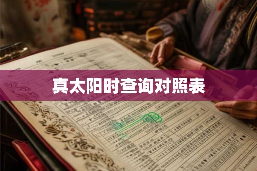 真太阳时查询对照表