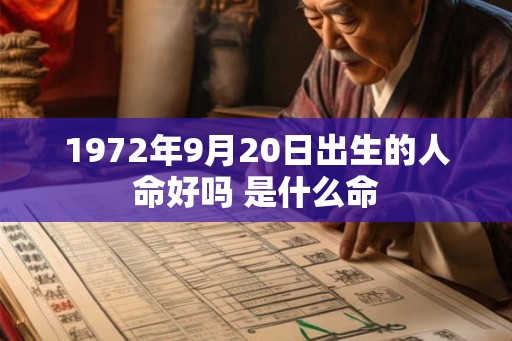 1972年9月20日出生的人命好吗 是什么命