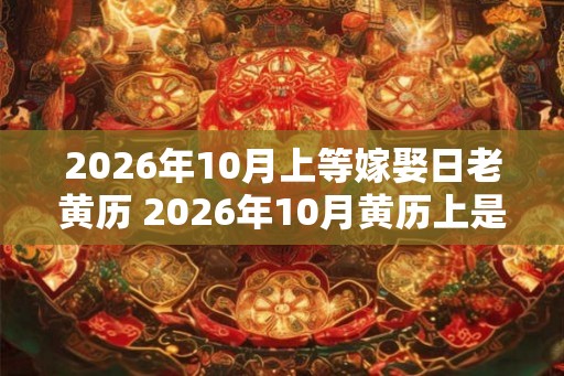 2026年10月上等嫁娶日老黄历 2026年10月黄历上是否宜嫁娶