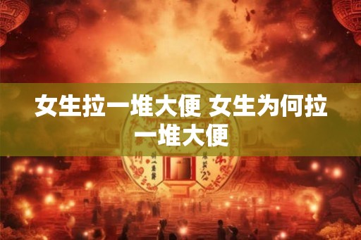 女生拉一堆大便 女生为何拉一堆大便