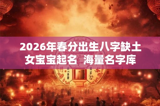 2026年春分出生八字缺土女宝宝起名  海量名字库