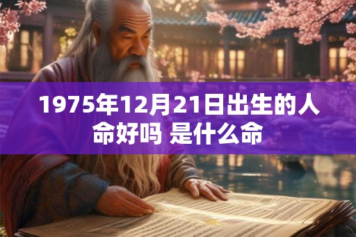 1975年12月21日出生的人命好吗 是什么命