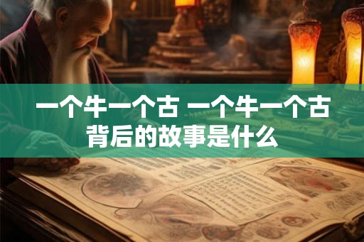 一个牛一个古 一个牛一个古背后的故事是什么