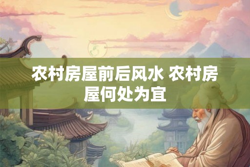 农村房屋前后风水 农村房屋何处为宜 农村房屋前后风水 农村房屋何处为宜