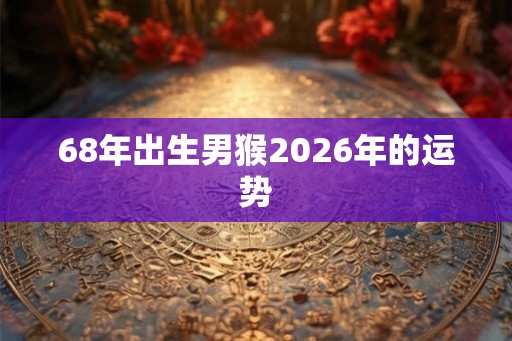 68年出生男猴2026年的运势