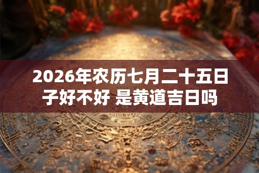 2026年农历七月二十五日子好不好 是黄道吉日吗