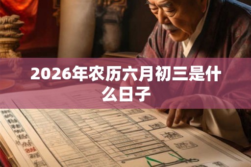 2026年农历六月初三是什么日子