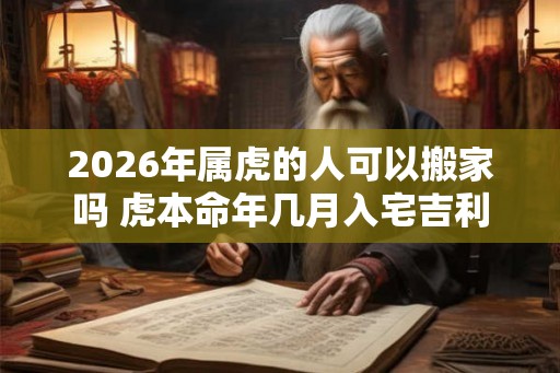 2026年属虎的人可以搬家吗 虎本命年几月入宅吉利