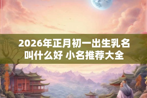 2026年正月初一出生乳名叫什么好 小名推荐大全