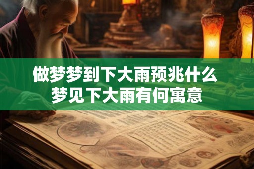 做梦梦到下大雨预兆什么 梦见下大雨有何寓意