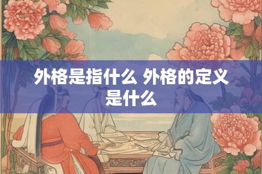 外格是指什么 外格的定义是什么