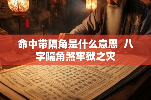 命中带隔角是什么意思  八字隔角煞牢狱之灾