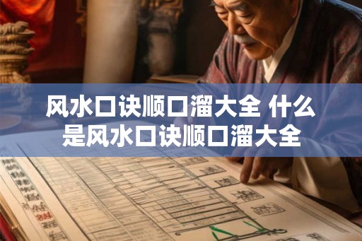 风水口诀顺口溜大全 什么是风水口诀顺口溜大全 风水口诀顺口溜大全 什么是风水口诀顺口溜大全
