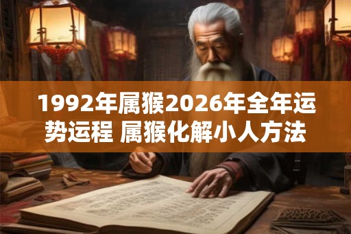 1992年属猴2026年全年运势运程 属猴化解小人方法