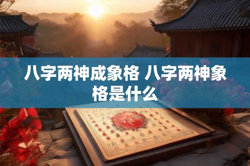 八字两神成象格 八字两神象格是什么