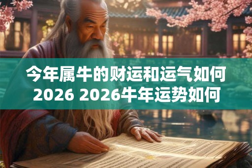 今年属牛的财运和运气如何2026 2026牛年运势如何