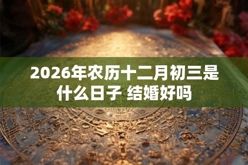 2026年农历十二月初三是什么日子 结婚好吗 2026年农历十二月初三是什么日子 结婚好吗