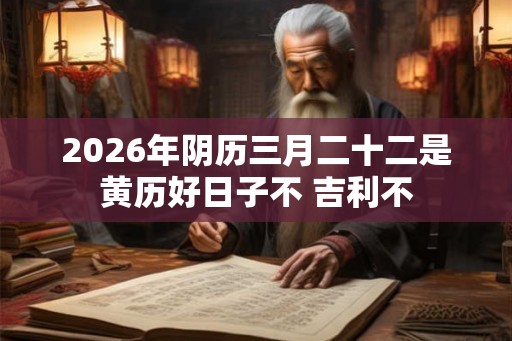 2026年阴历三月二十二是黄历好日子不 吉利不