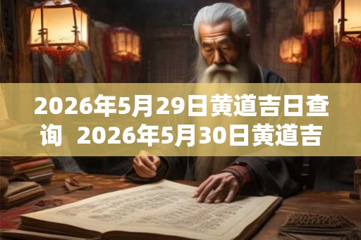 2026年5月29日黄道吉日查询  2026年5月30日黄道吉日查询