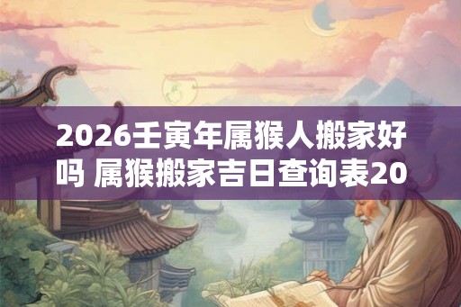 2026壬寅年属猴人搬家好吗 属猴搬家吉日查询表2026 2026壬寅年属猴人搬家好吗 属猴搬家吉日查询表2026
