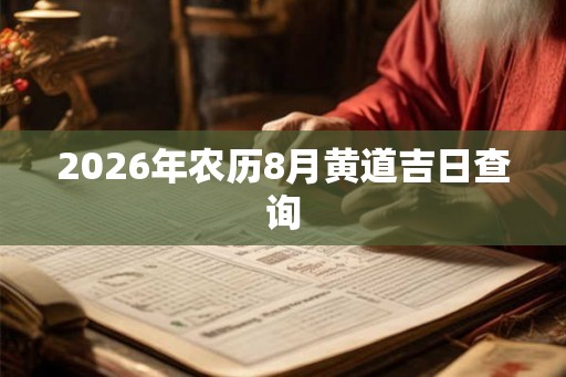 2026年农历8月黄道吉日查询
