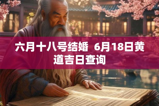 六月十八号结婚  6月18日黄道吉日查询