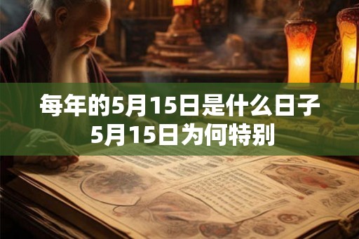 每年的5月15日是什么日子 5月15日为何特别