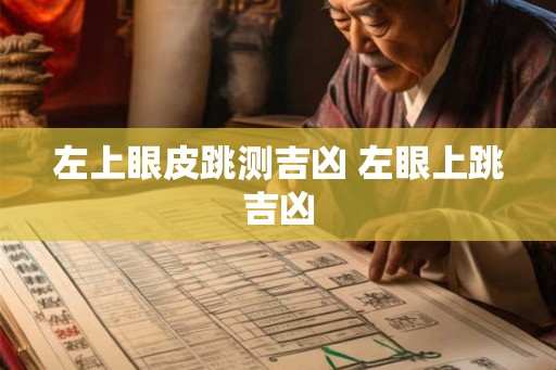 左上眼皮跳测吉凶 左眼上跳吉凶