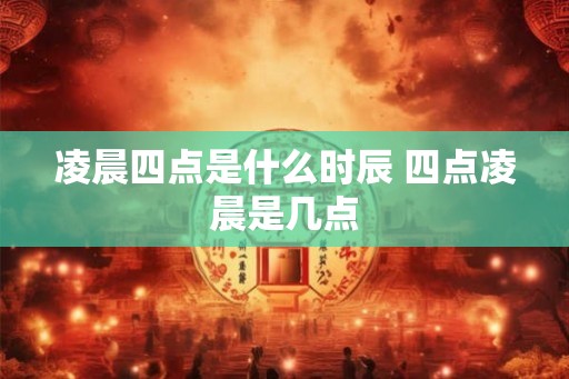凌晨四点是什么时辰 四点凌晨是几点 凌晨四点是什么时辰 四点凌晨是几点