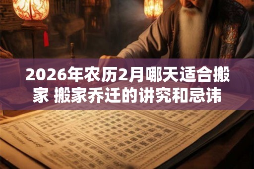2026年农历2月哪天适合搬家 搬家乔迁的讲究和忌讳