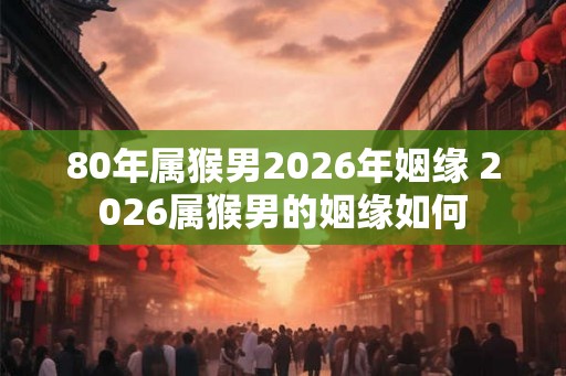 80年属猴男2026年姻缘 2026属猴男的姻缘如何