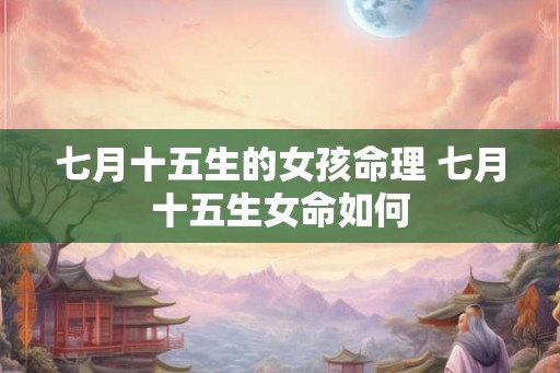 七月十五生的女孩命理 七月十五生女命如何